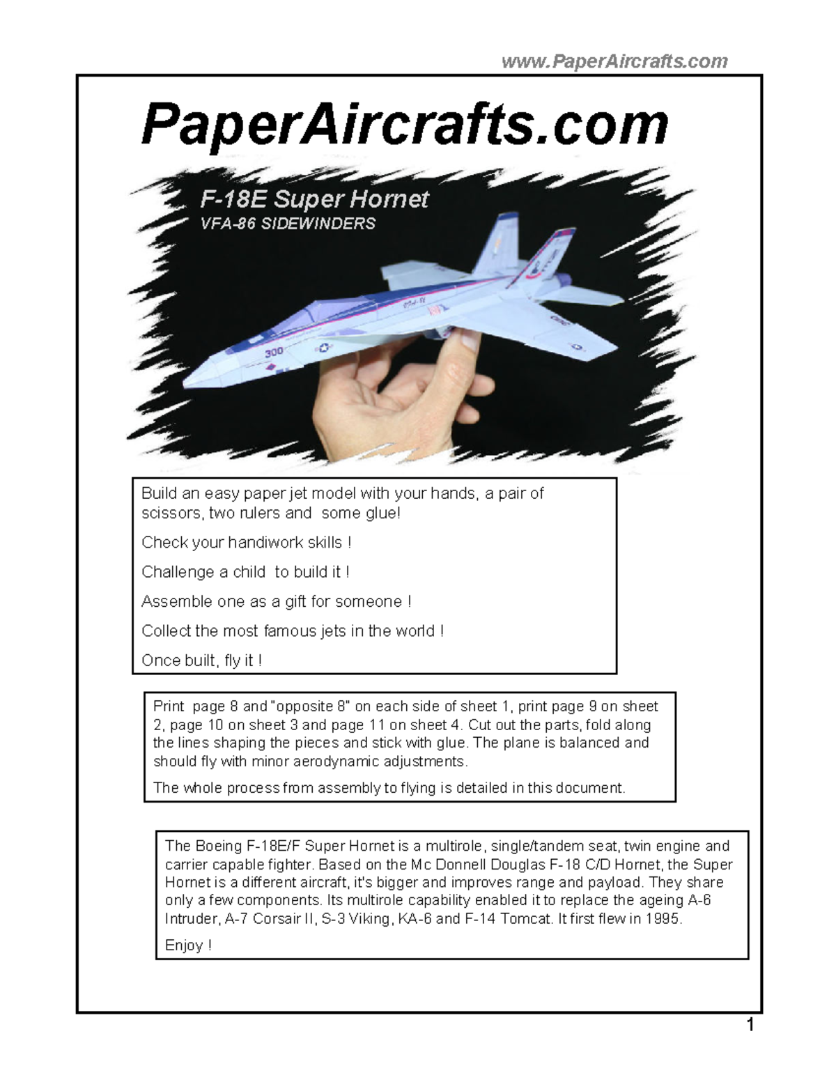 Toaz - uehuwhq - PaperAircrafts Build an easy paper jet model with your ...