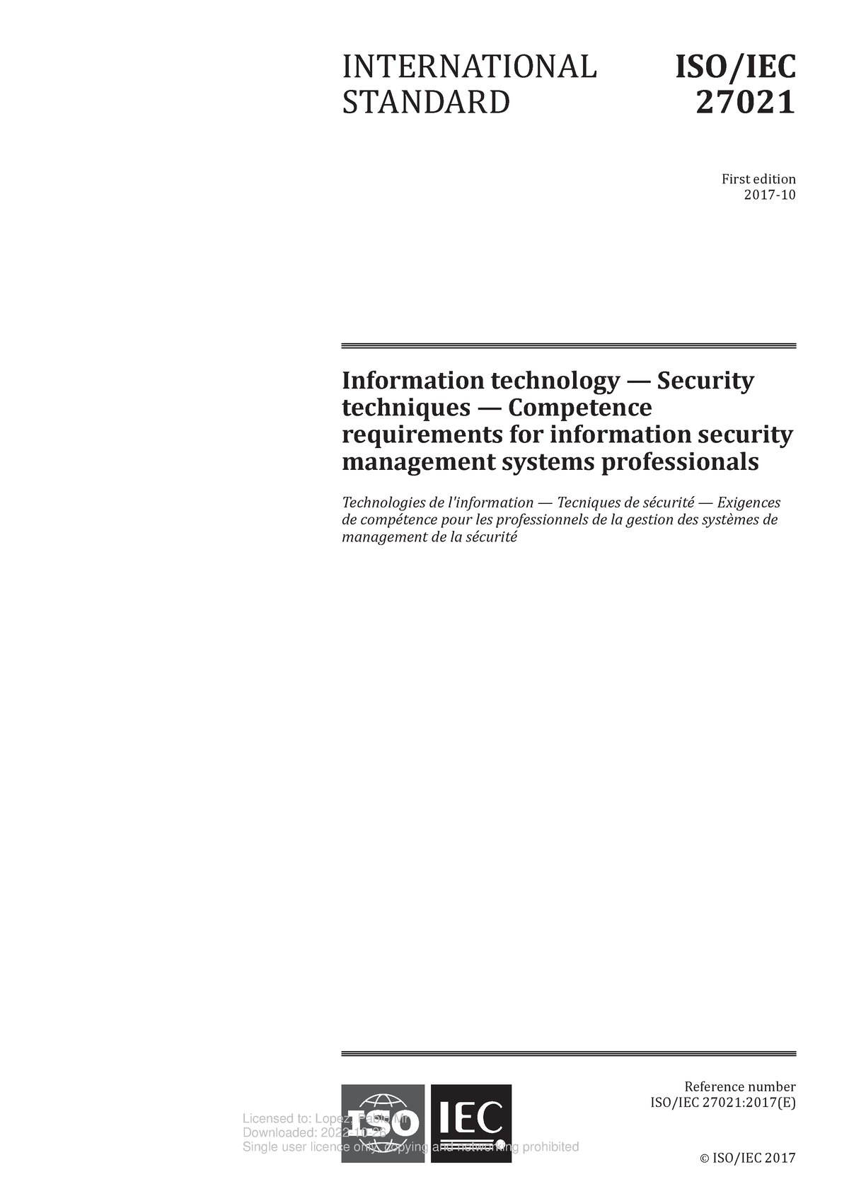 ISO IEC 27021 2017 Ed - Normas - Information Technology — Security ...