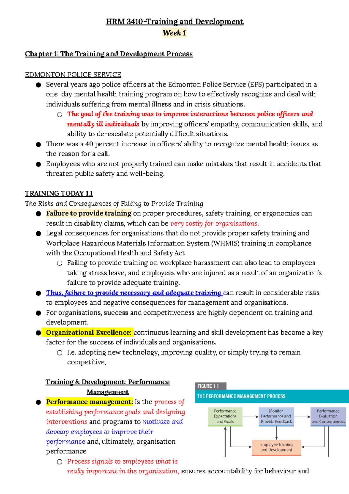 Week 1 Notes (Chapter 1) - HRM 3410-Training and Development Week 1 ...