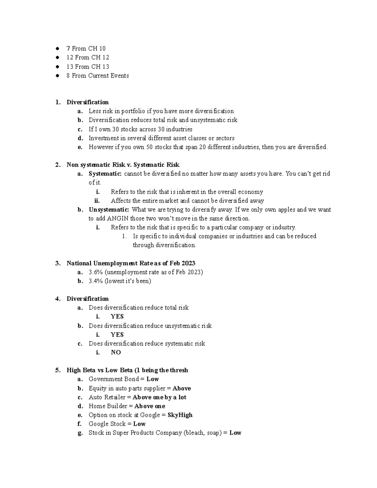 306 M3 Review 7 From CH 10 12 From CH 12 13 From CH 13 8 From Current
