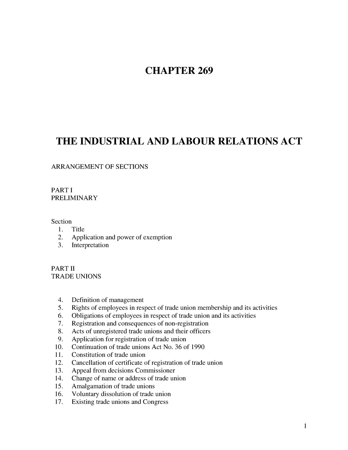 Chapter 269 Industrial And Labour Relations Act 2 Employment Law 