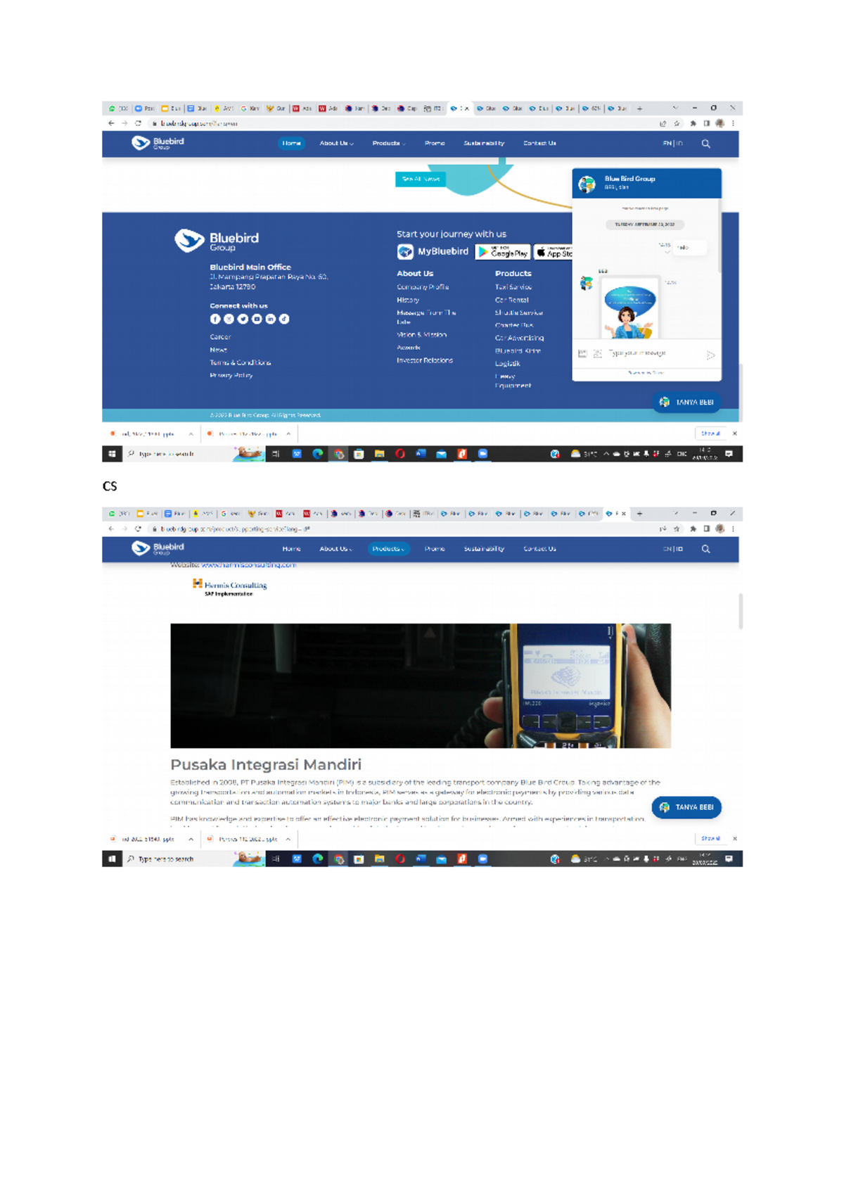 Bluebird Tugas STI management CS Contact center bot Studocu