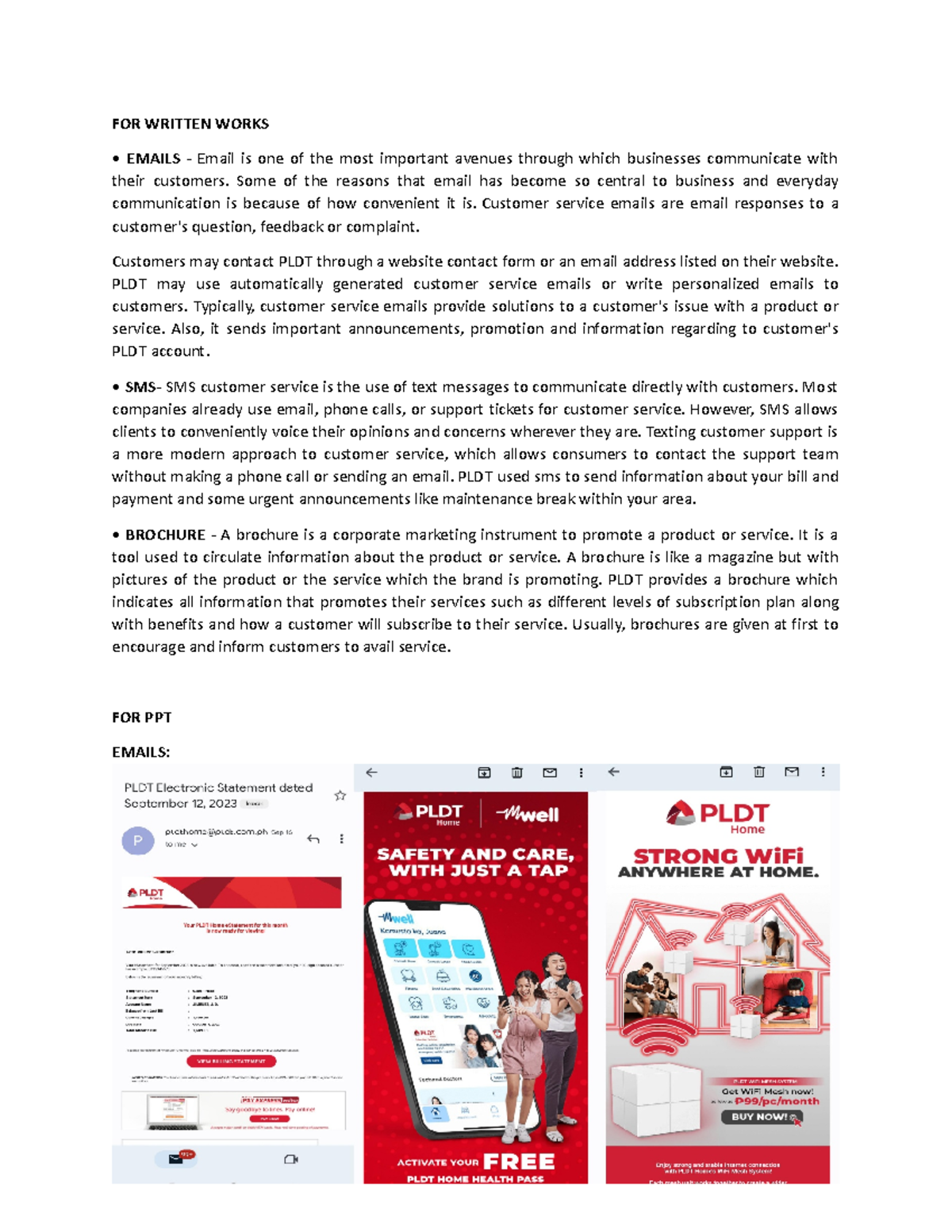 Dmriport - Pldt - FOR WRITTEN WORKS EMAILS - Email is one of the most ...