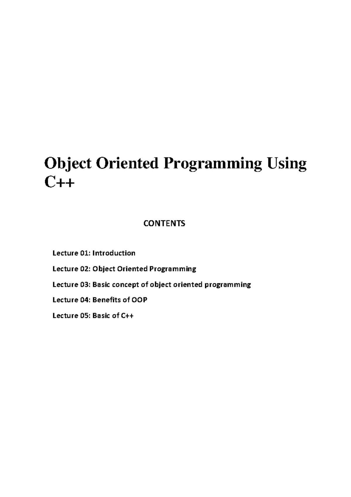 Object Oriented Programming Using C++ 1st - Object Oriented Programming ...