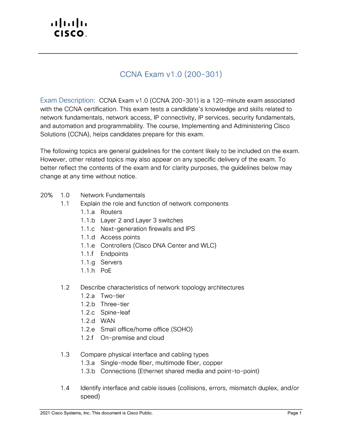 200-301-ccna-v1-ccna-ccna-exam-v1-200-301-exam-description-ccna-exam-v1-ccna-200-301-is