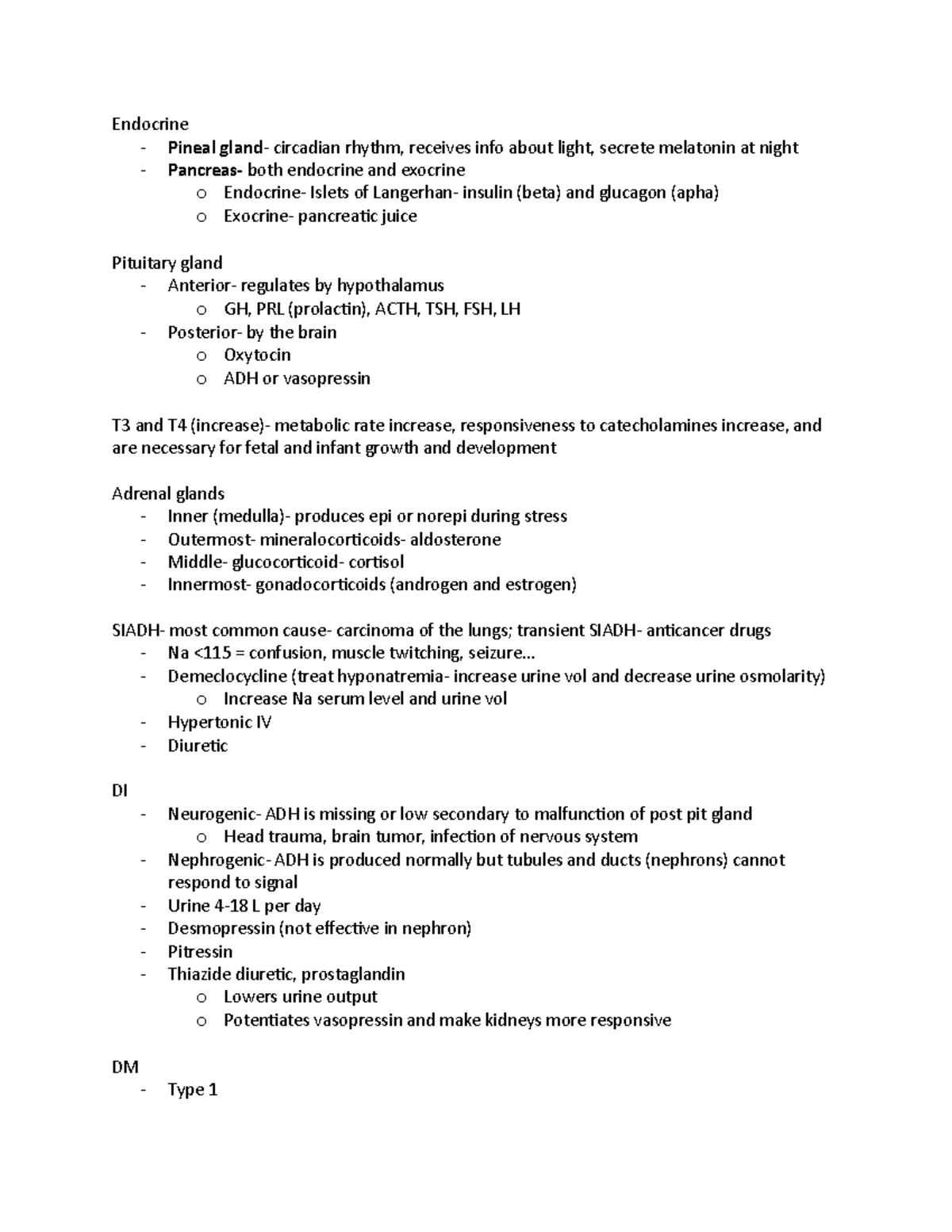 Endocrine - .. - Demeclocycline (treat hyponatremia- increase urine vol ...