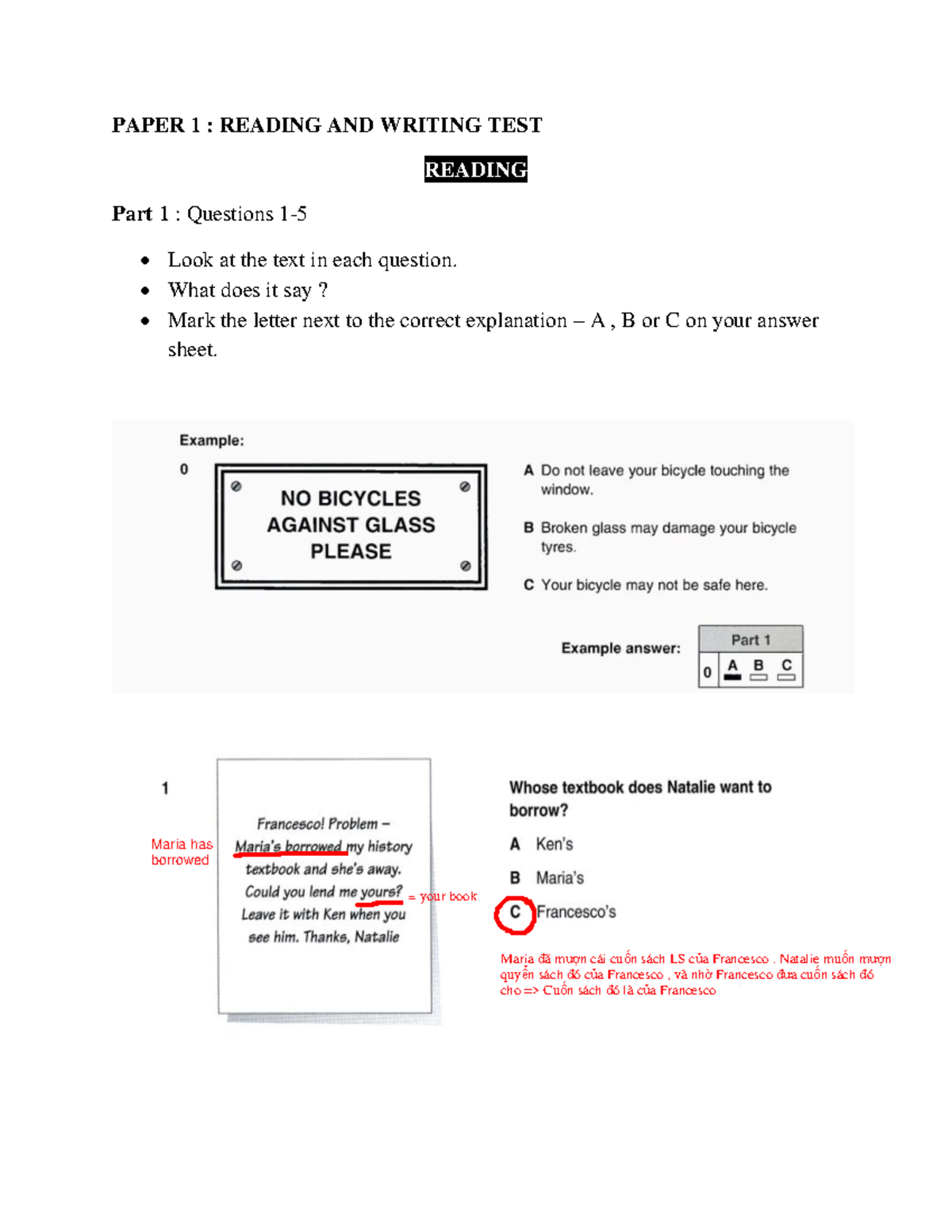 DAP AN DE Itest NHOM 11 PAPER 1 READING AND WRITING TEST READING