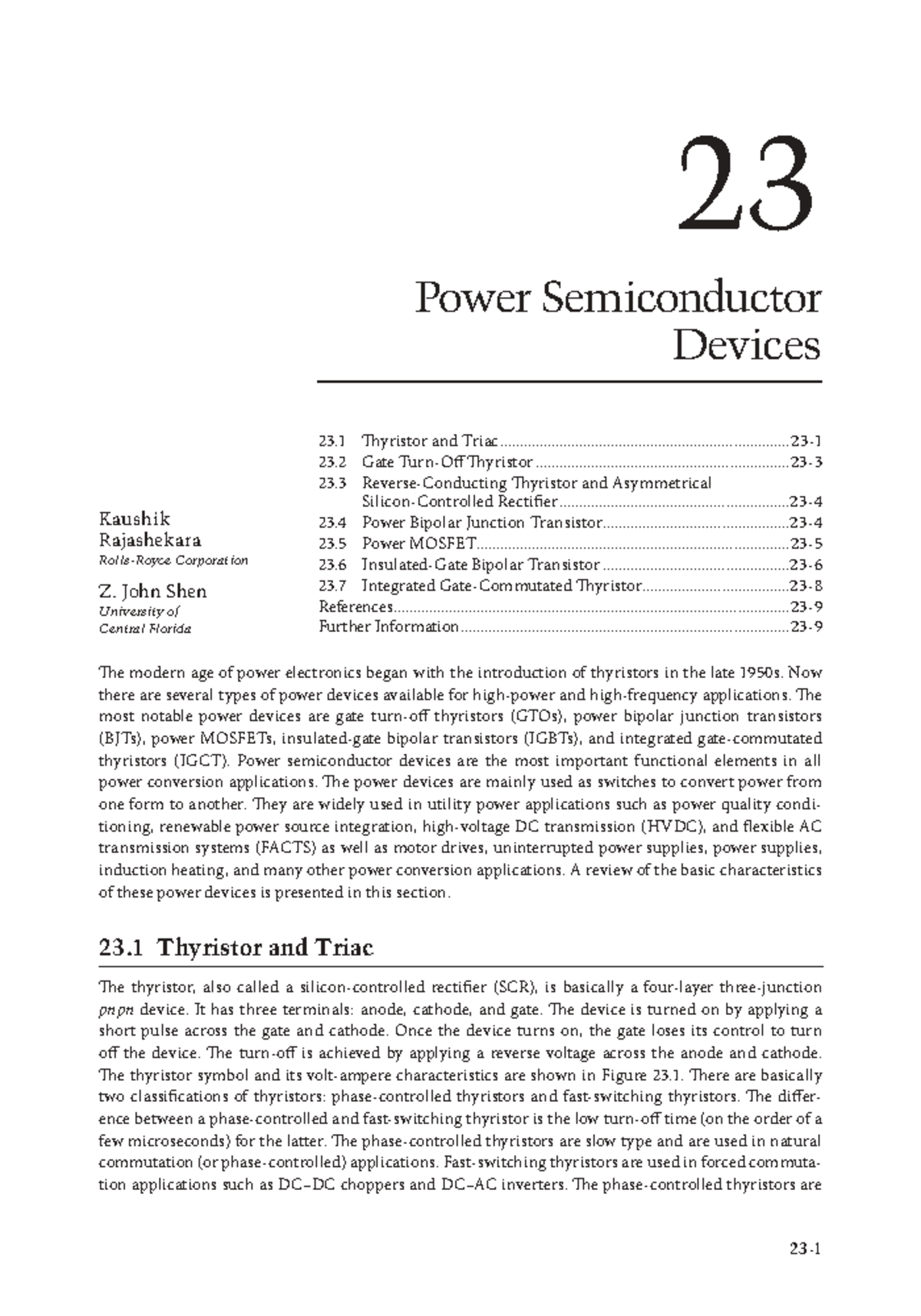 Power Systems 23 e modern age of power electronics began with the