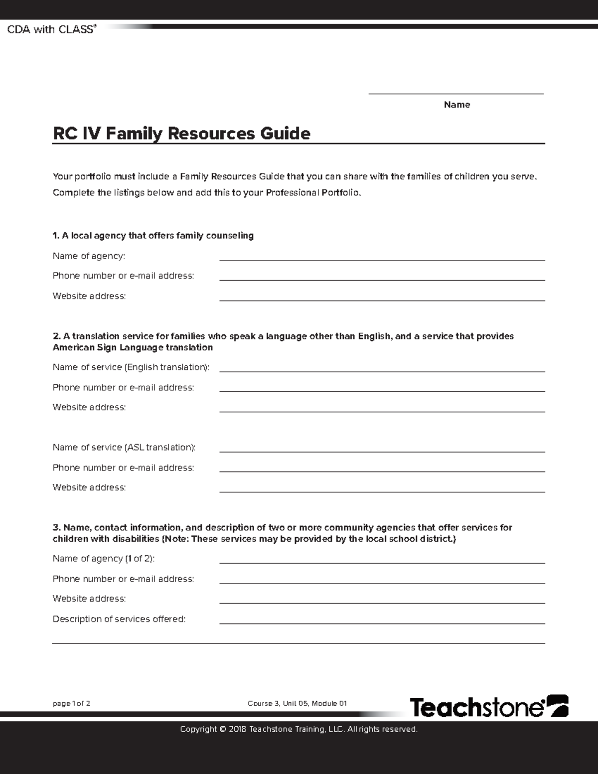 CDAwith Class Template Family Resources - CDA with CLASS® Copyright ...