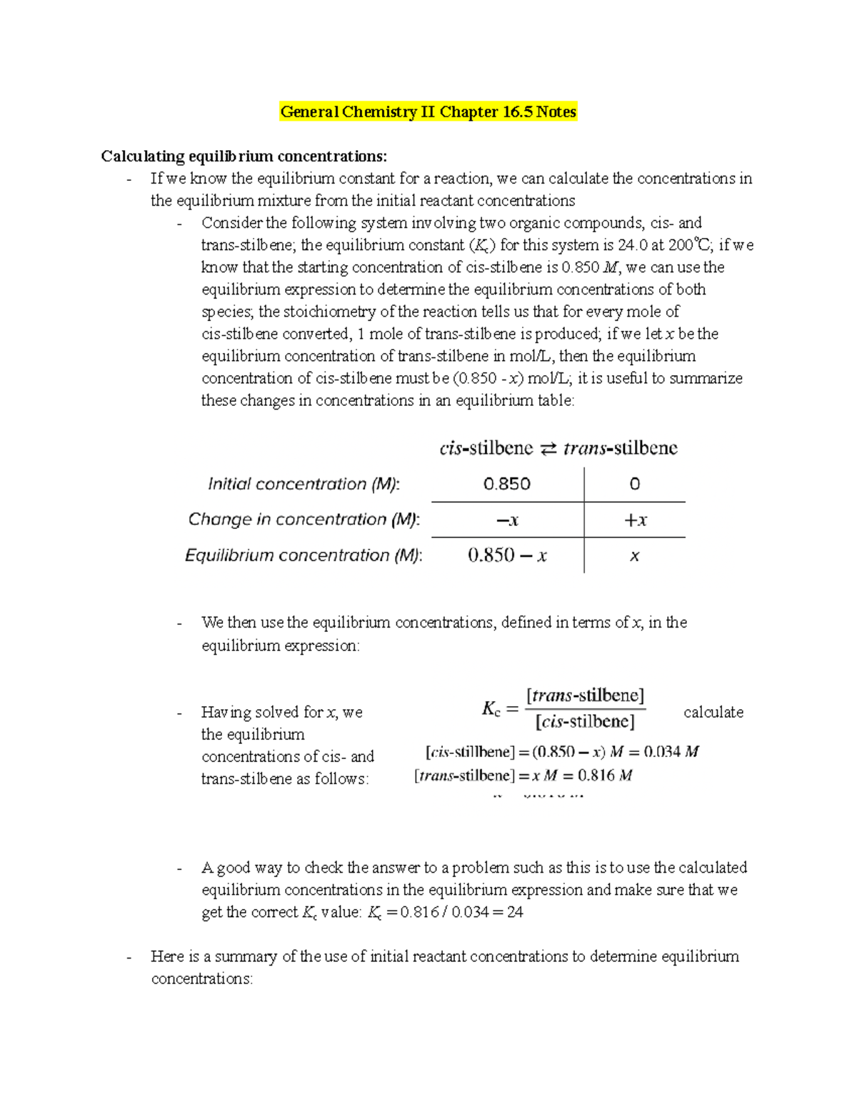 General Chemistry II Chapter 16.5 Notes - General Chemistry II Chapter ...