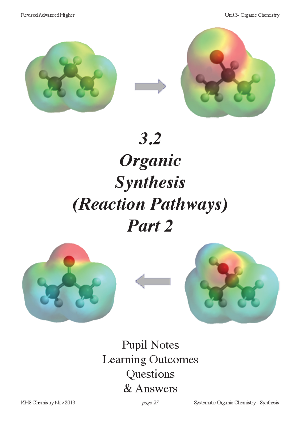 Practice material synthesis - 3. Organic Synthesis (Reaction Pathways ...