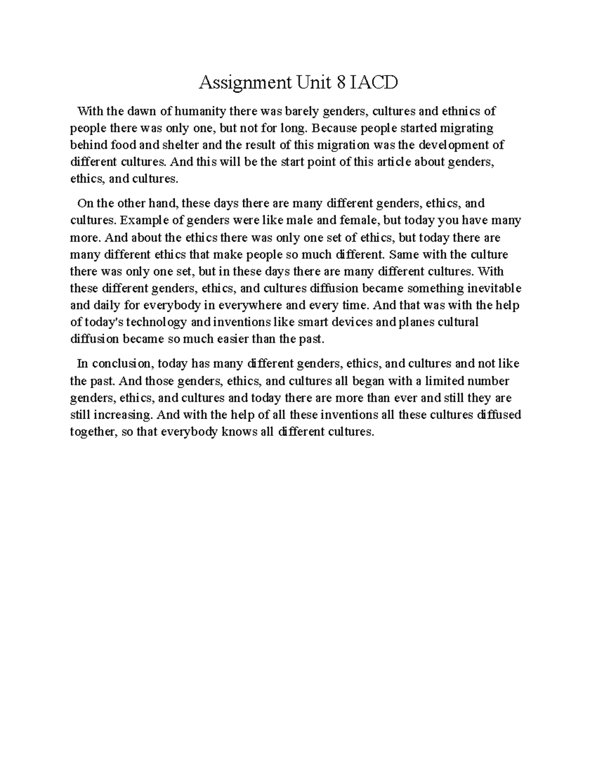 Assignment Unit 8 IACD - Good - Assignment Unit 8 IACD With the dawn of ...