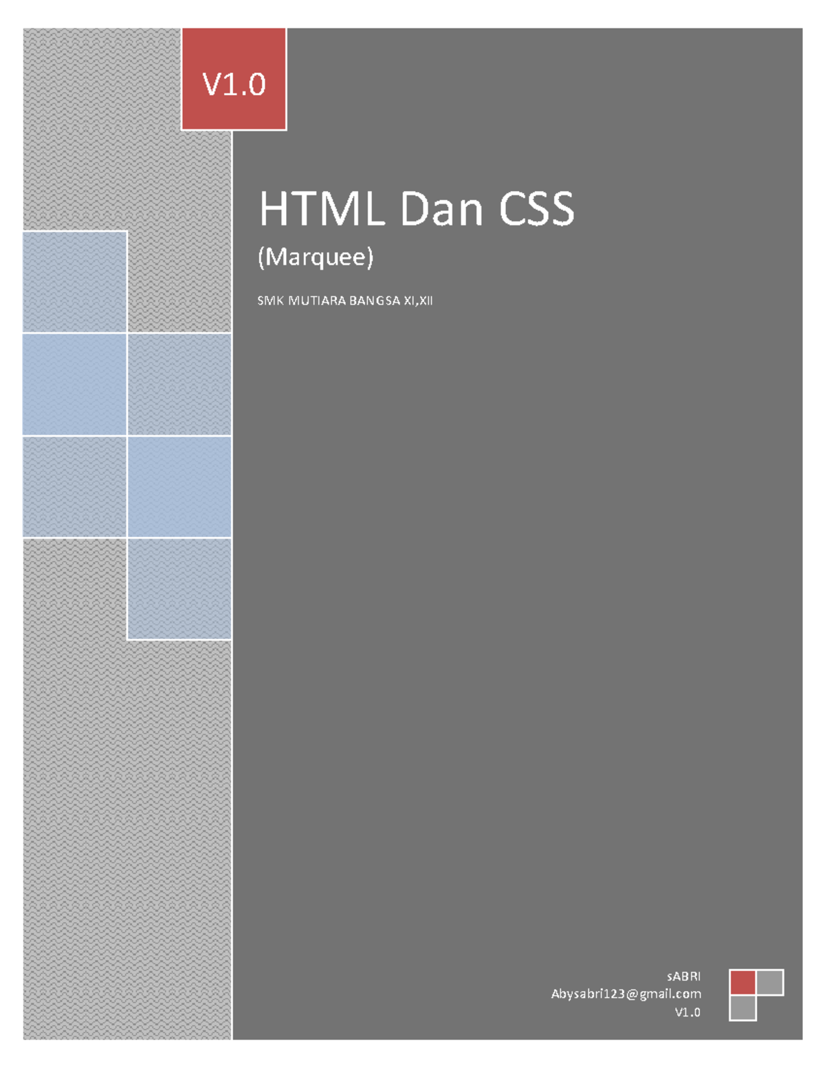 #5 Modul Html - HTML Dan CSS (Marquee) SMK MUTIARA BANGSA XI,XII V1 ...