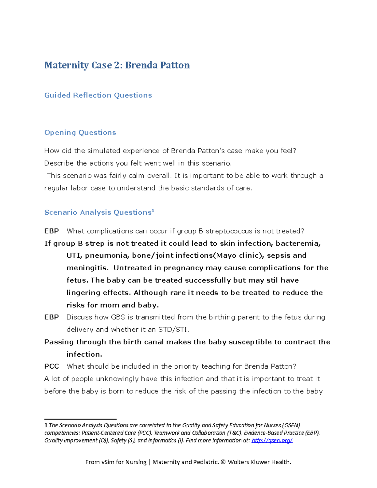 Mat Case 02 Brenda Patton V Sim2 GRQ - Maternity Case 2: Brenda Patton ...