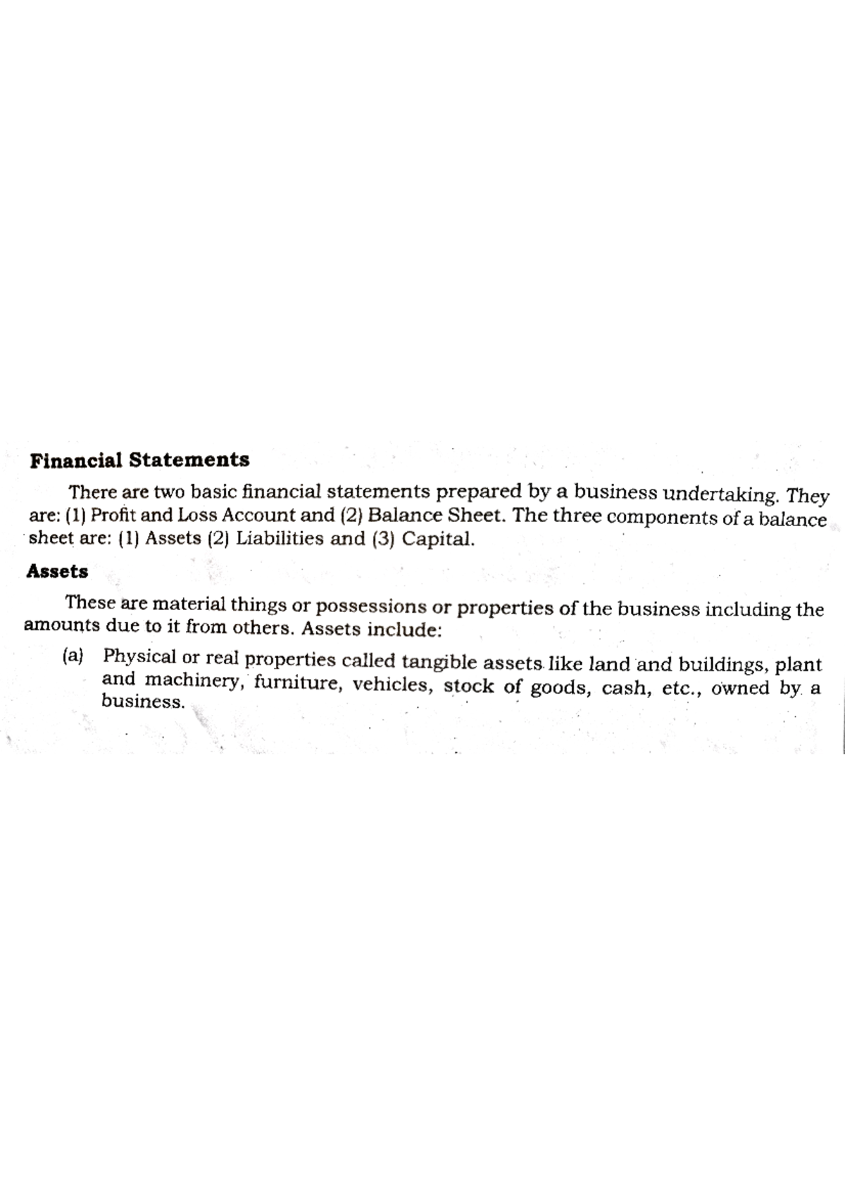 Components OF Balance Sheet- Assets - Ba /BBA/BCom Calicut University ...