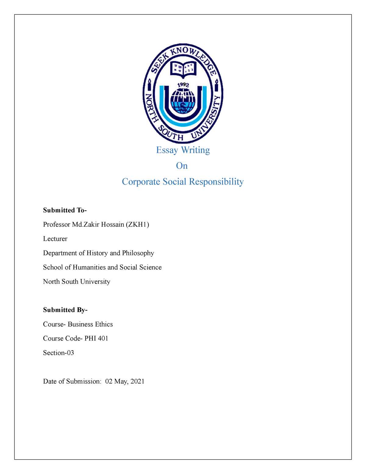 social connect and responsibility essay