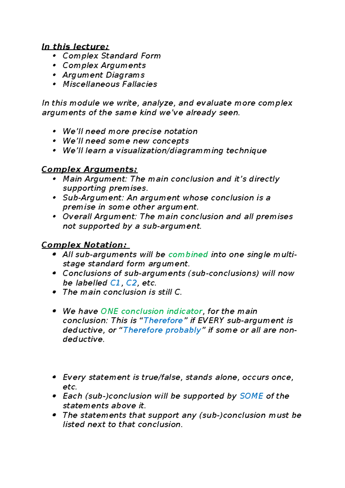 Complex Arguments 28 - In this lecture:  Complex Standard Form