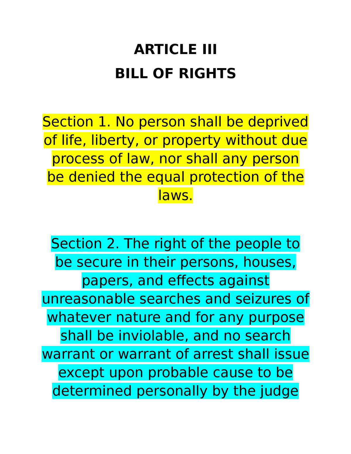 bill of rights essay pdf