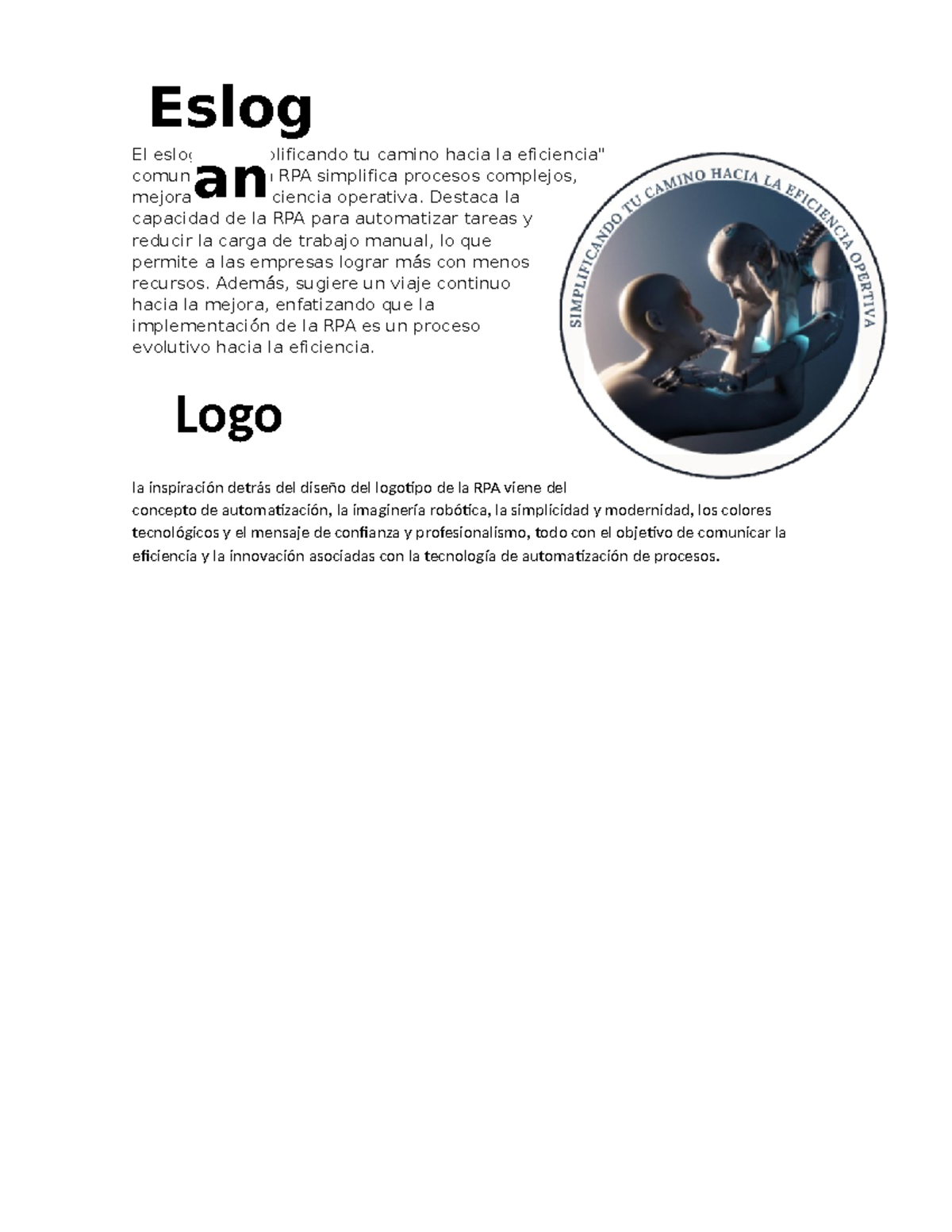 Rpa estudia el eslogan simplificando tu camino hacia la eficiencia