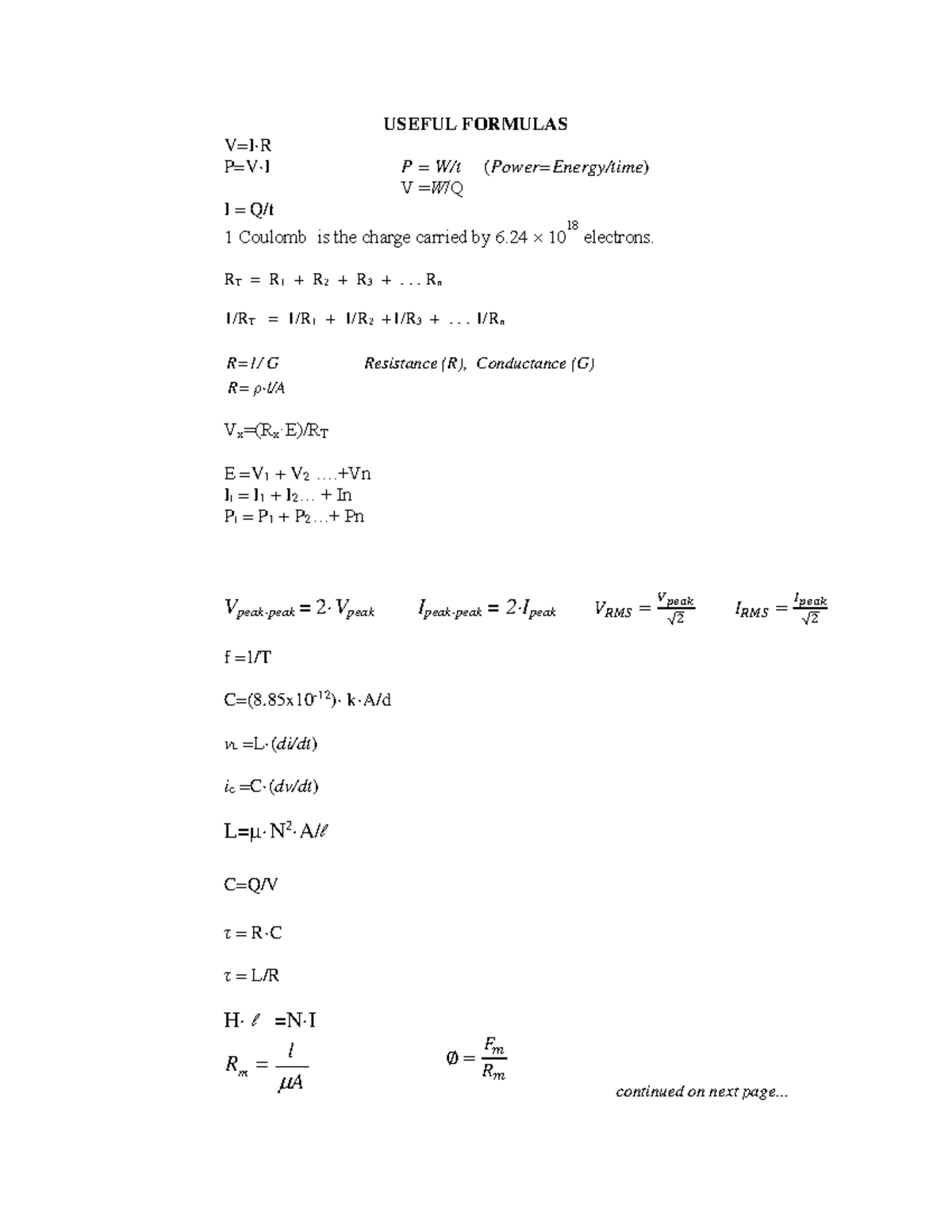 formula-sheet-4-electricity-useful-formulas-v-i-r-p-v-i-p-w-t