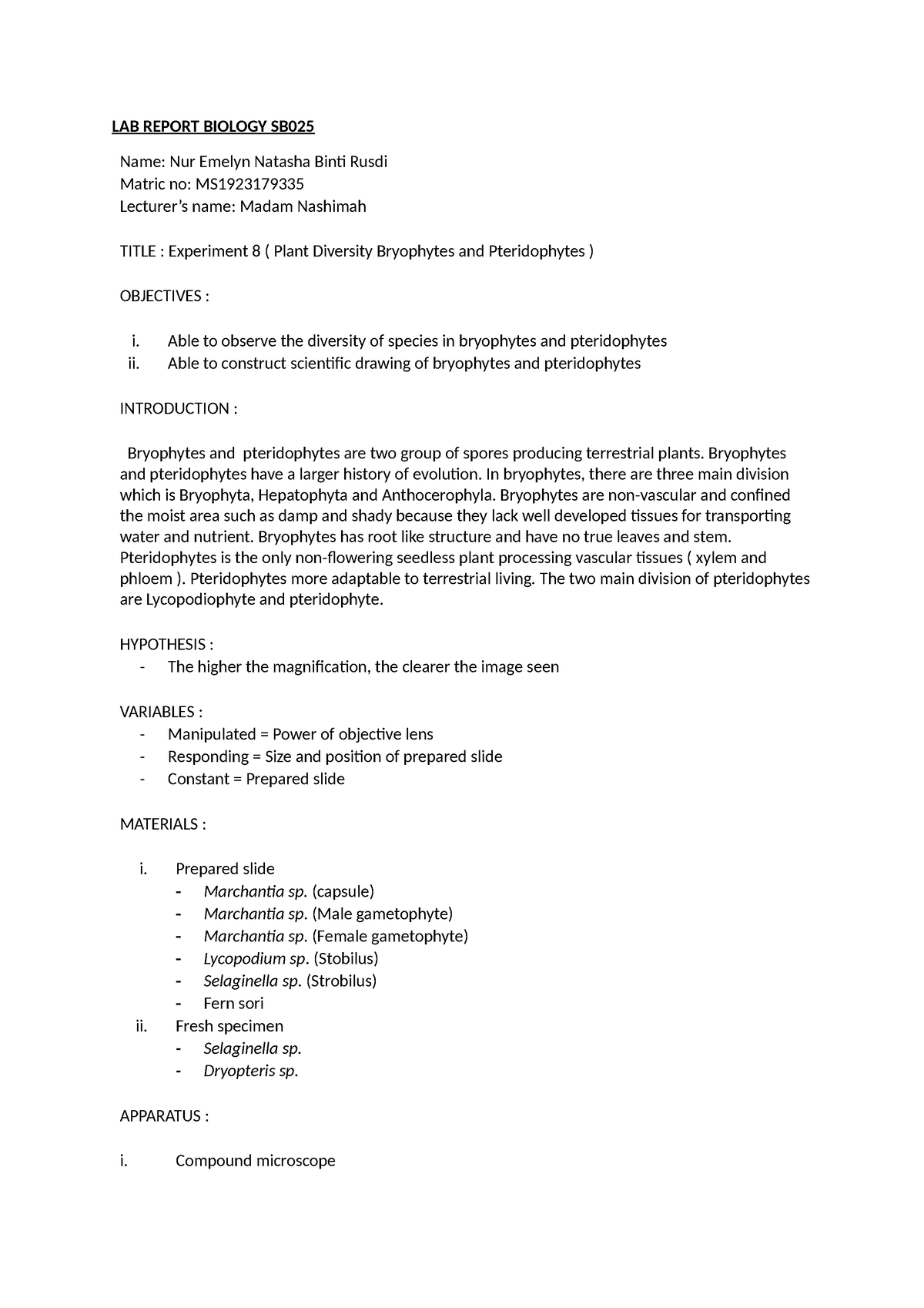 lab report experiment 7 sb025