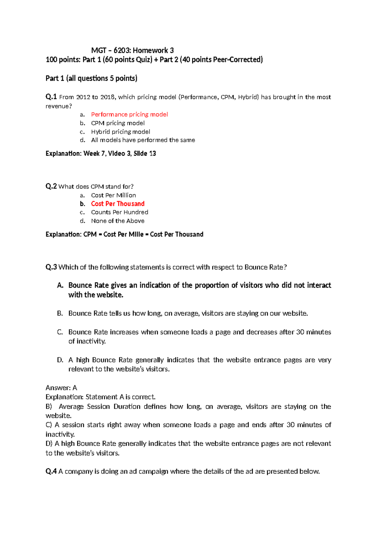 MGT6203 Summer 2020 HW3 Questions Answers - MGT – 6203: Homework 3 100 ...