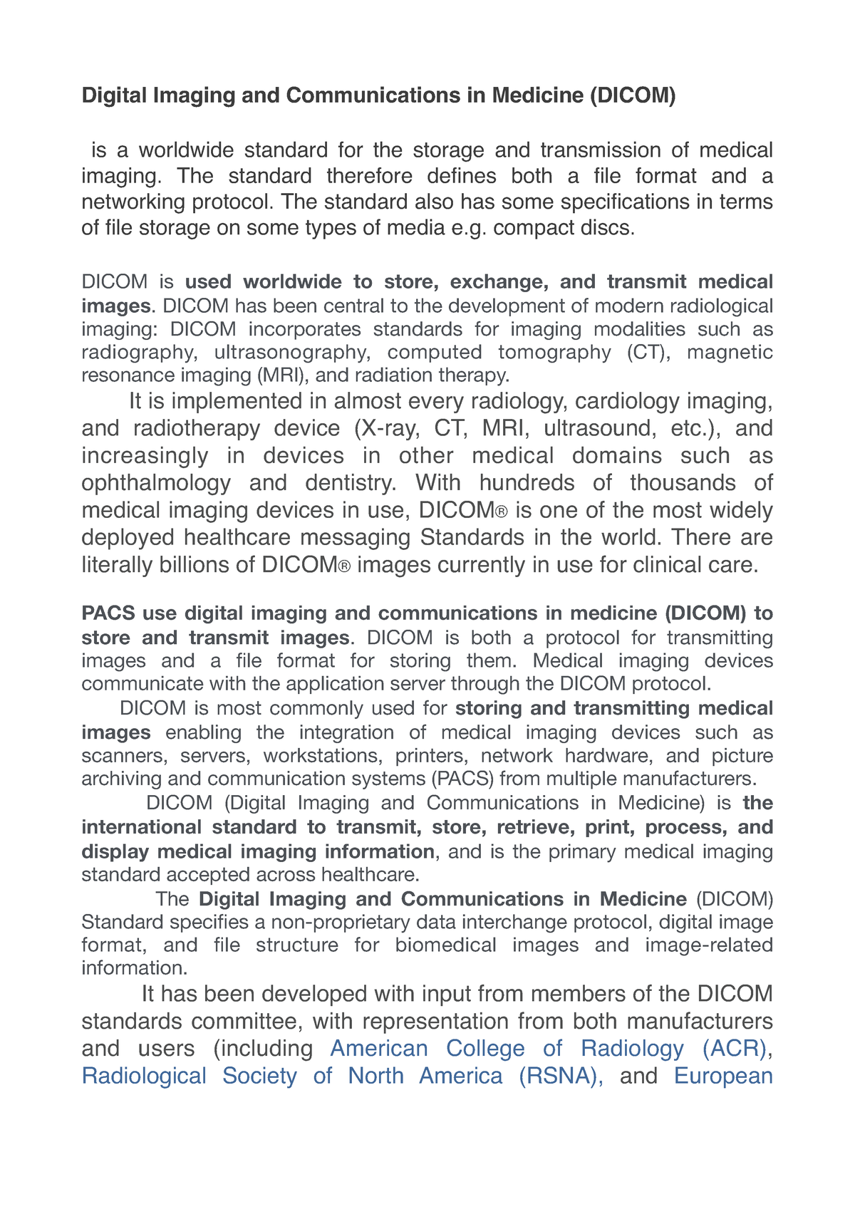 Dicom - Digital Imaging And Communications In Medicine (DICOM) Is A ...