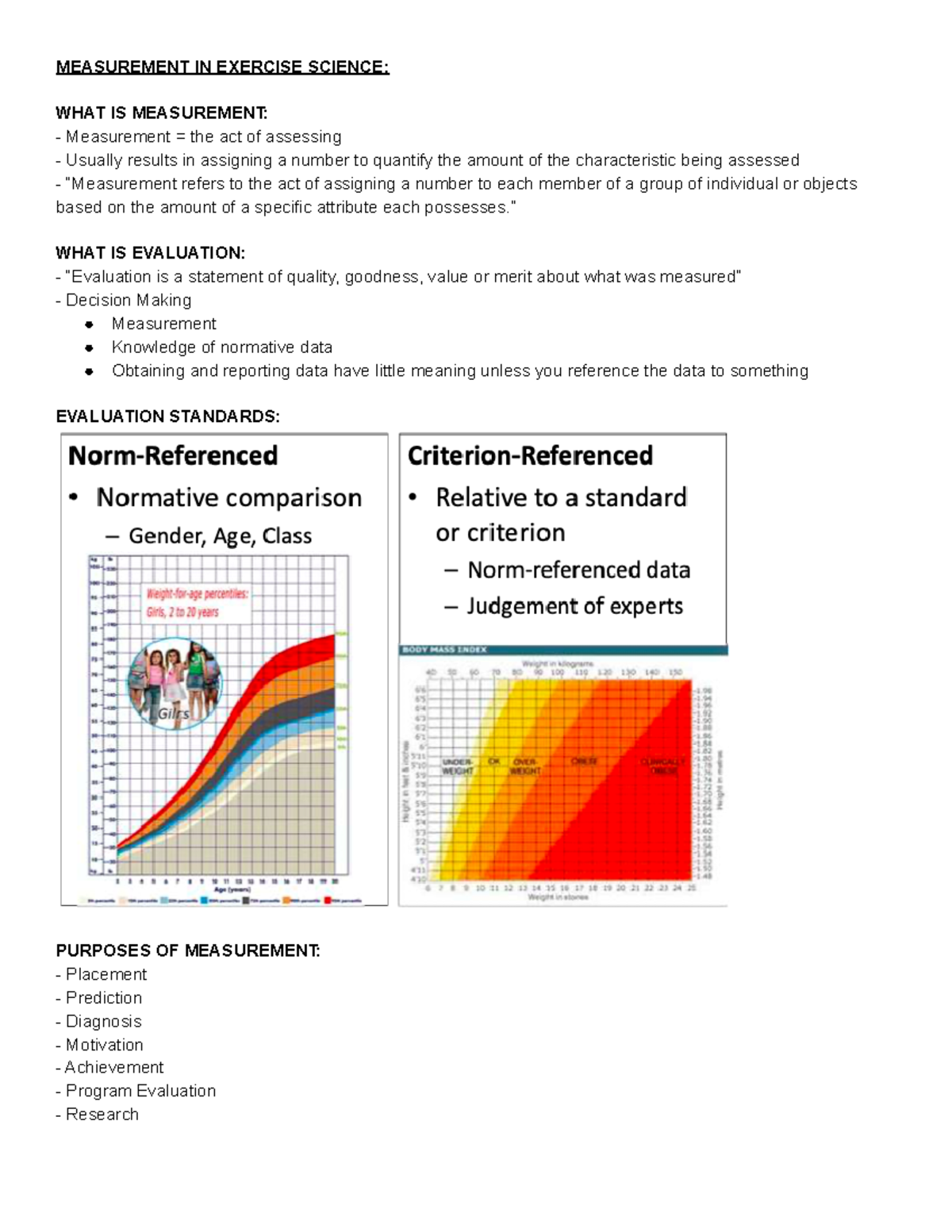 Lecture 2- Measurement in Exercise Science - MEASUREMENT IN EXERCISE ...