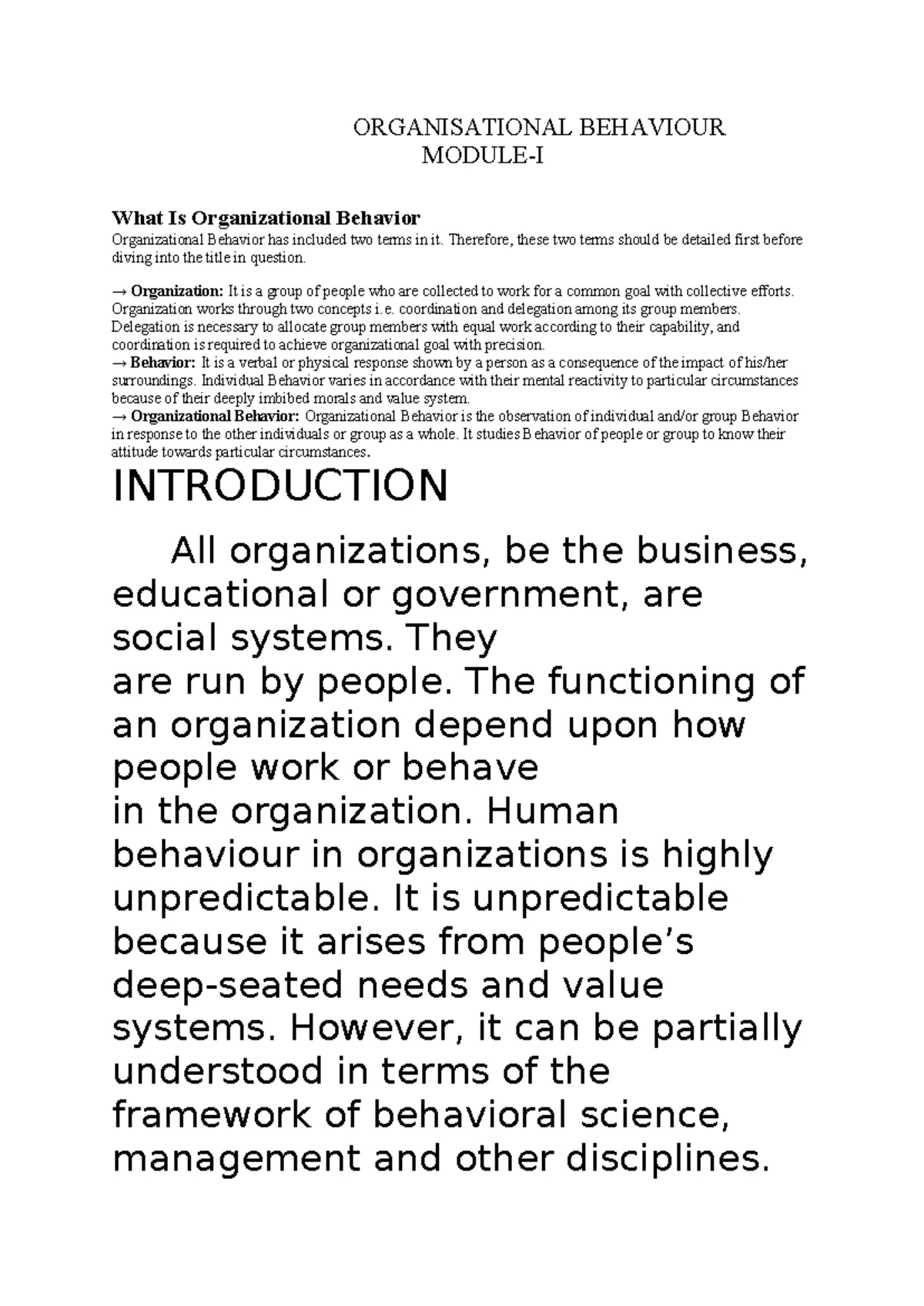 OB2 - study - What is organizational behavior? Organizational behavior ...