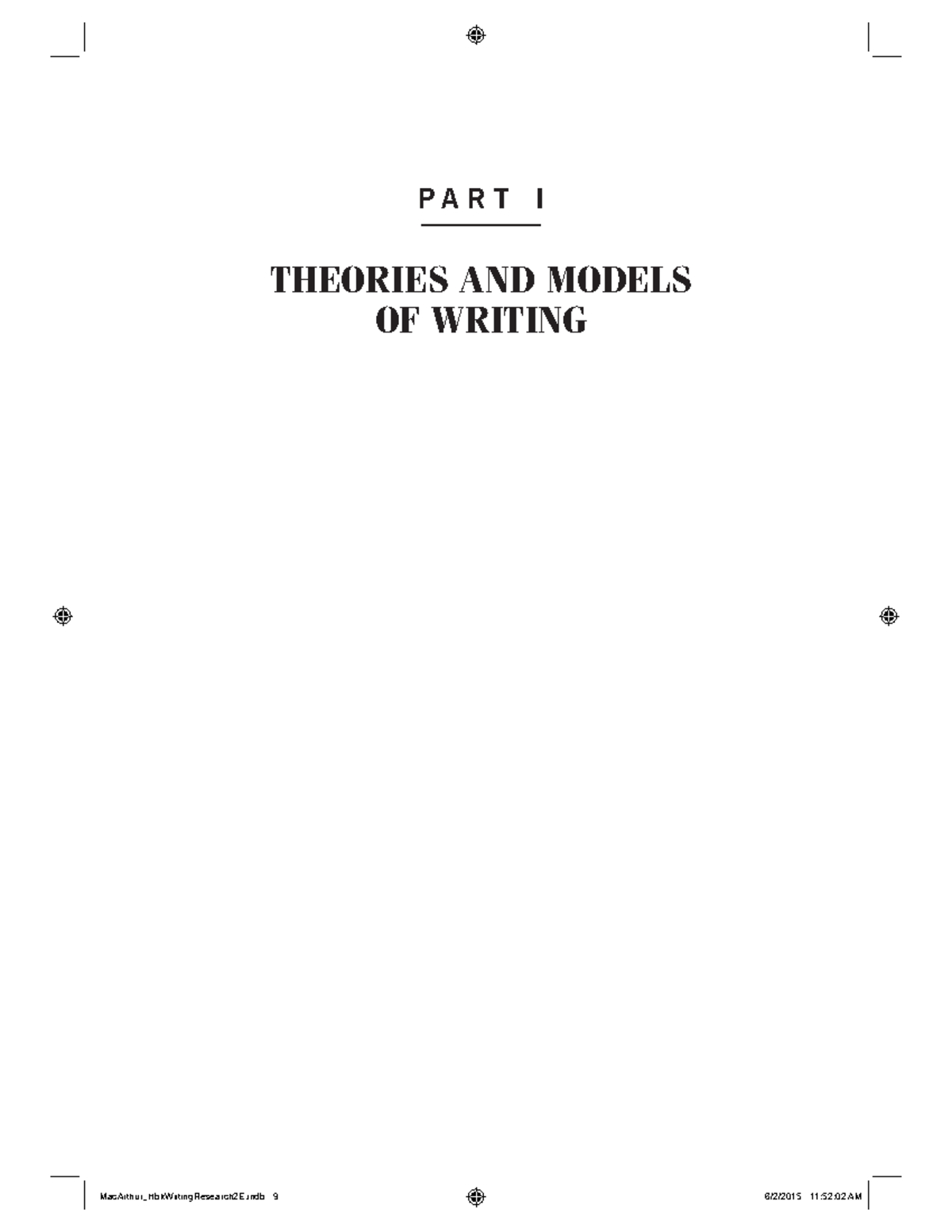 Bazerman 2015 Chapsociocultforpsych - P A R T I THEORIES AND MODELS OF ...
