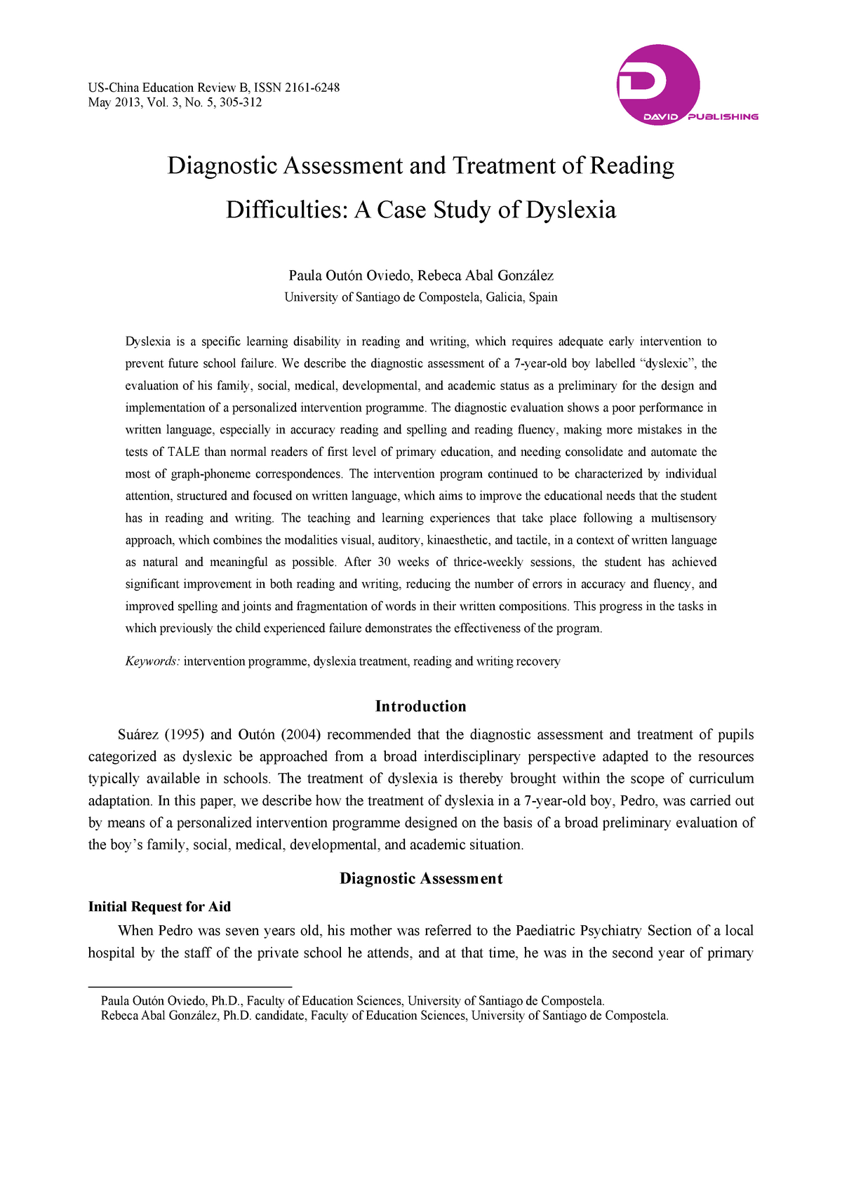 case study of a child with dyslexia