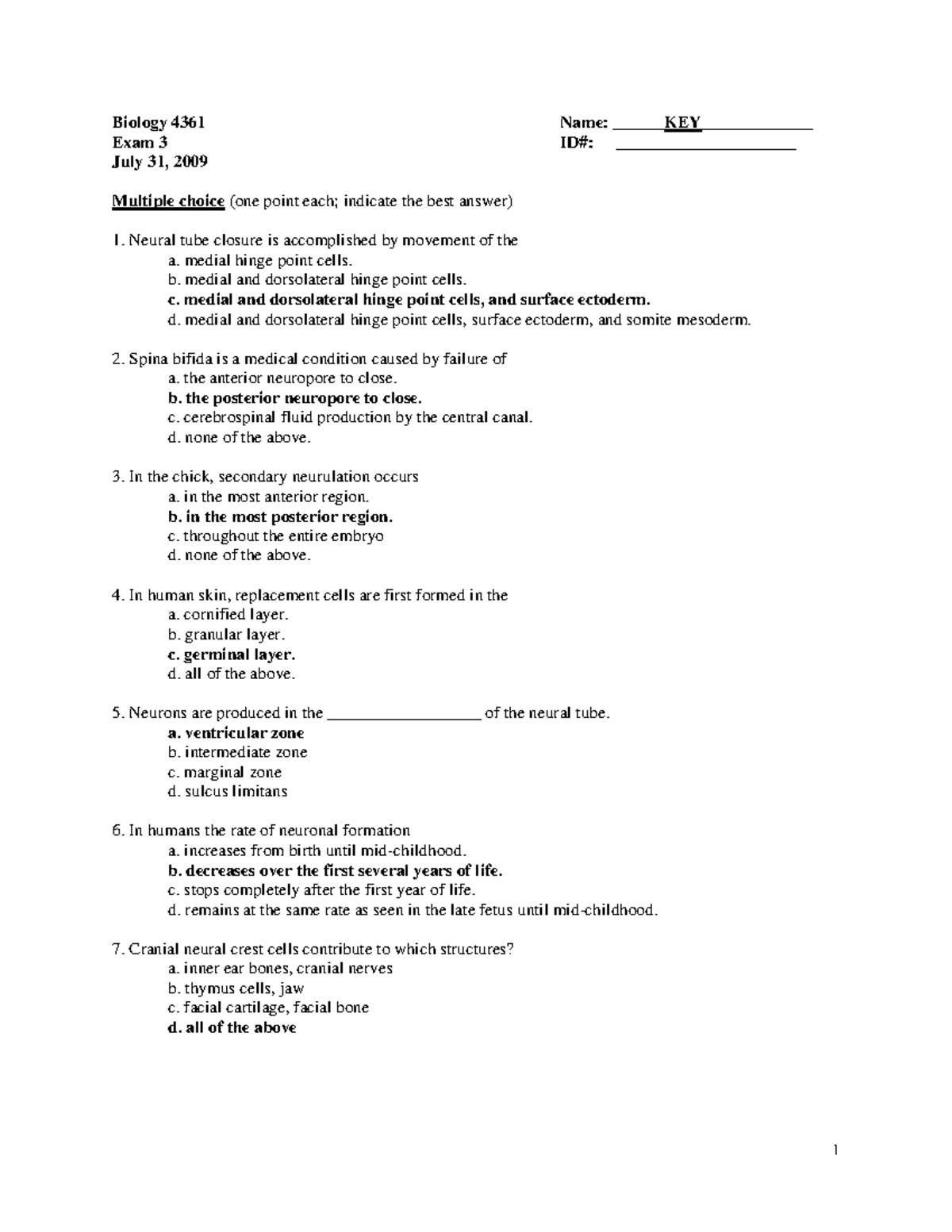 Embryology mcqs - Good for revision - medicine and surgery - Studocu