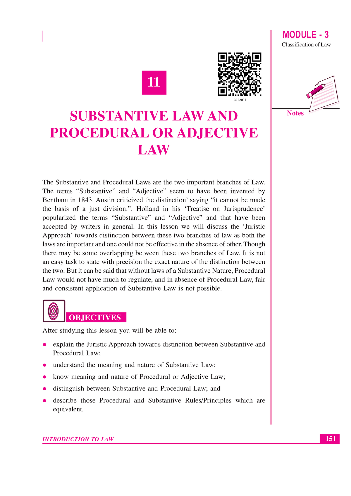 Evidence Law Adjective V Procedural Classification Of Law Notes 11 