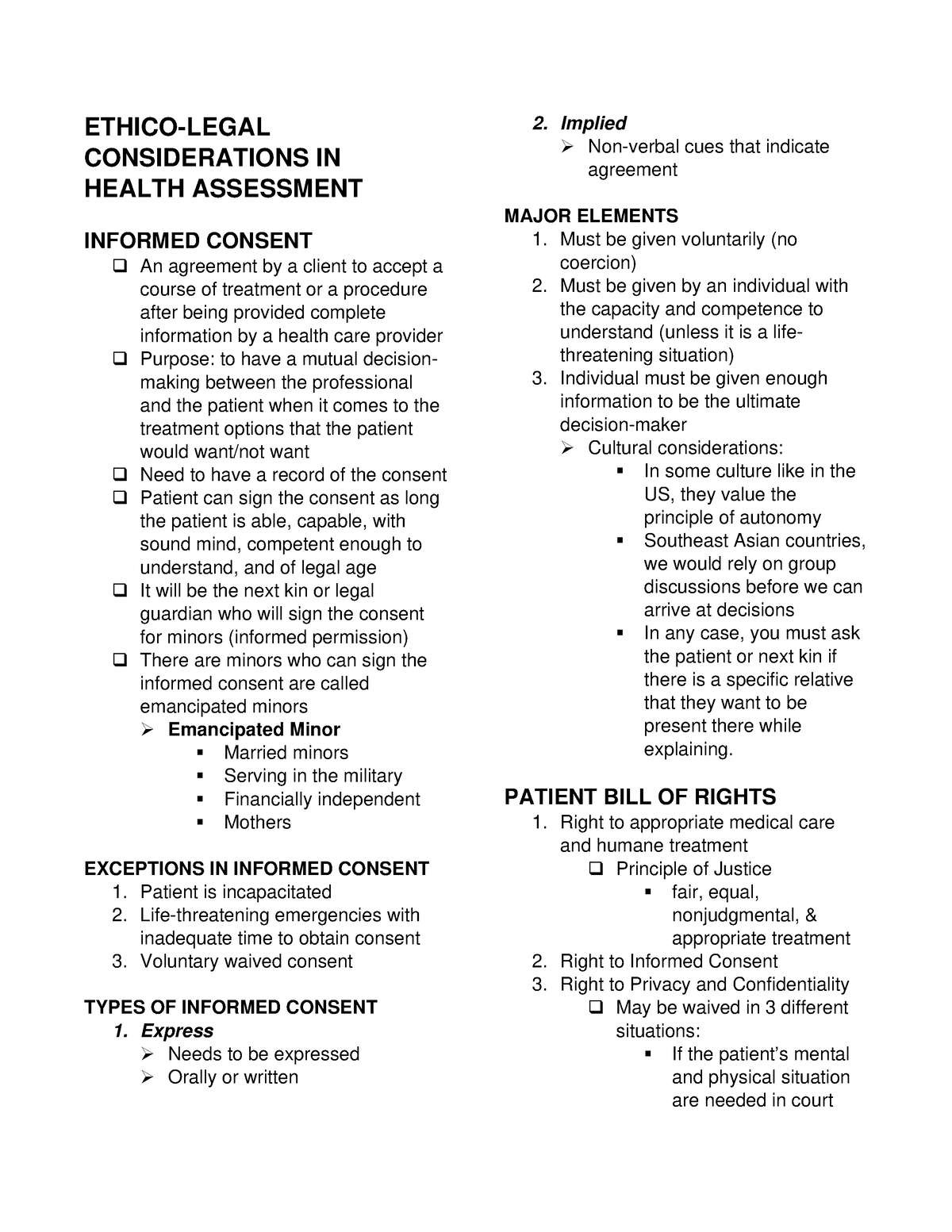 ethico-legal-considerations-in-health-assessment-ethico-legal