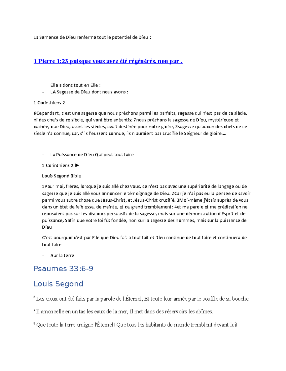 La Parole incontournable de Dieu - La Semence de Dieu renferme tout le ...