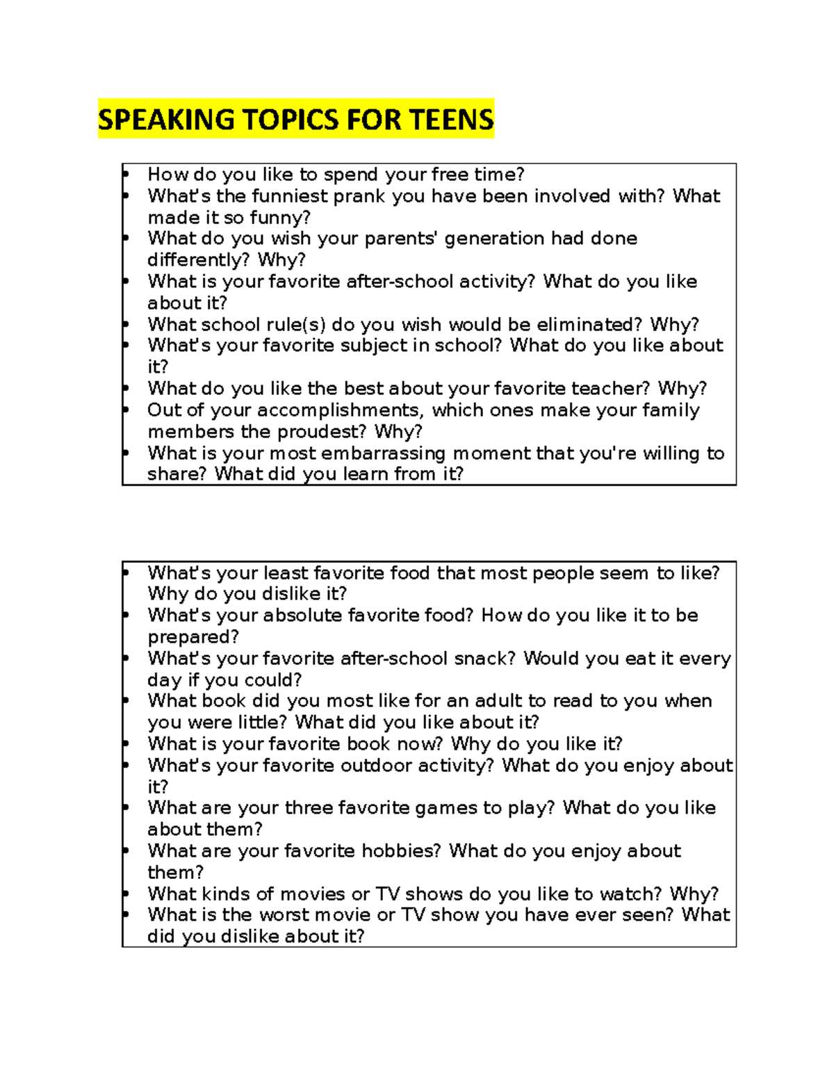 speaking-topics-for-teens-l-nh-o-i-h-c-kinh-t-tphcm-studocu