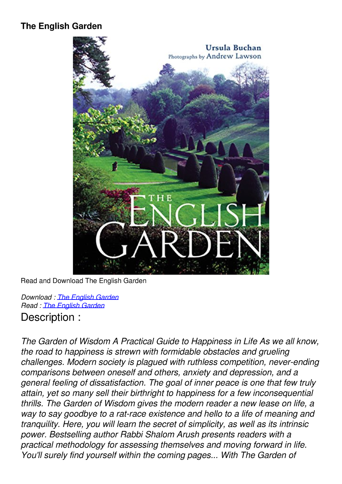 garden of english poetry essay