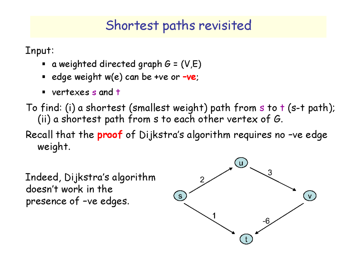 L09 DP 2 shortest path revisited - Compatibility Mode - Shortest paths ...