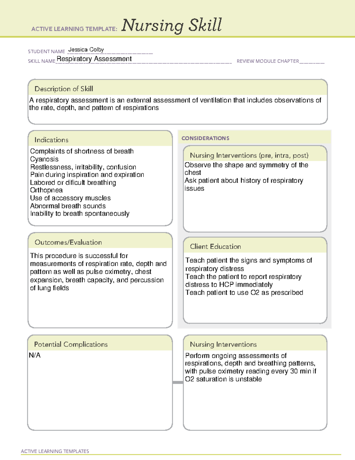 Week 5 Nursing Skill Respiratory Assessment - ACTIVE LEARNING TEMPLATES ...