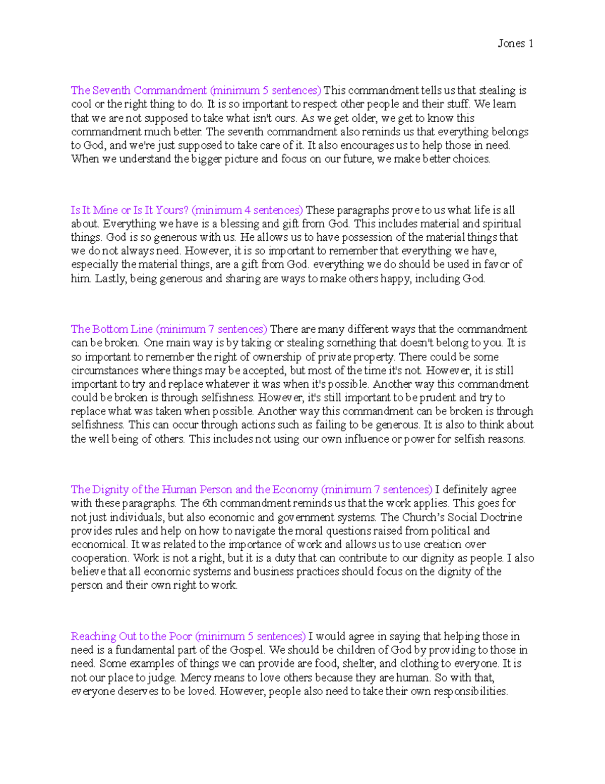 Theology virtual day - summary - Jones 1 The Seventh Commandment ...