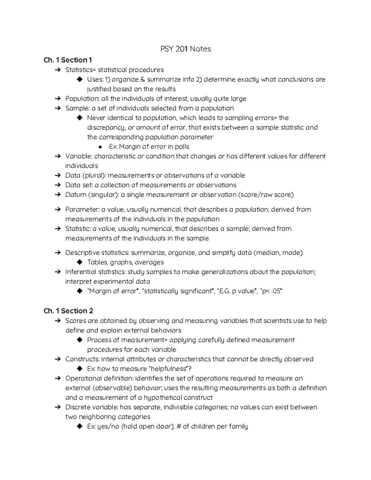 PSY 201 Notes Pt1 - Professor: Corrinne C. Lim-Kessler PART 1 - Studocu