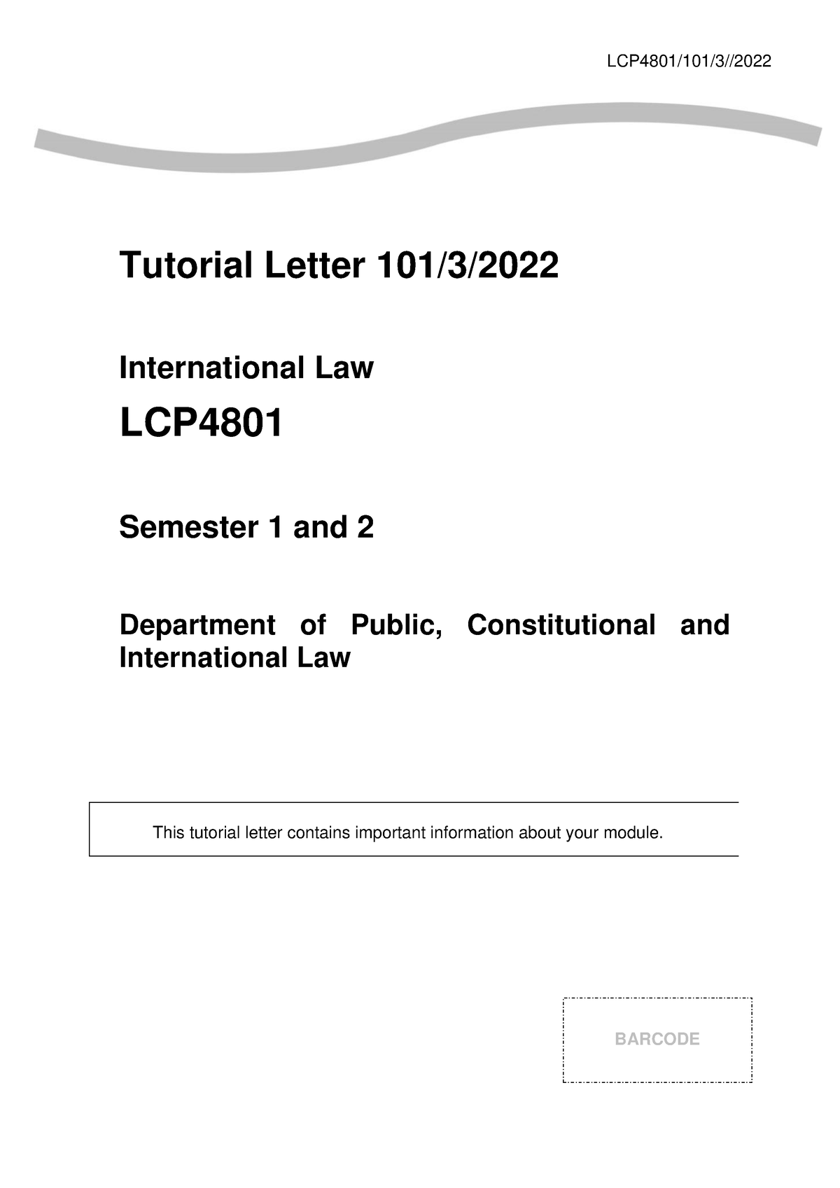 C8Ei SW-101 2022 3 B - LCP4801/101/3// Tutorial Letter 101/3 ...