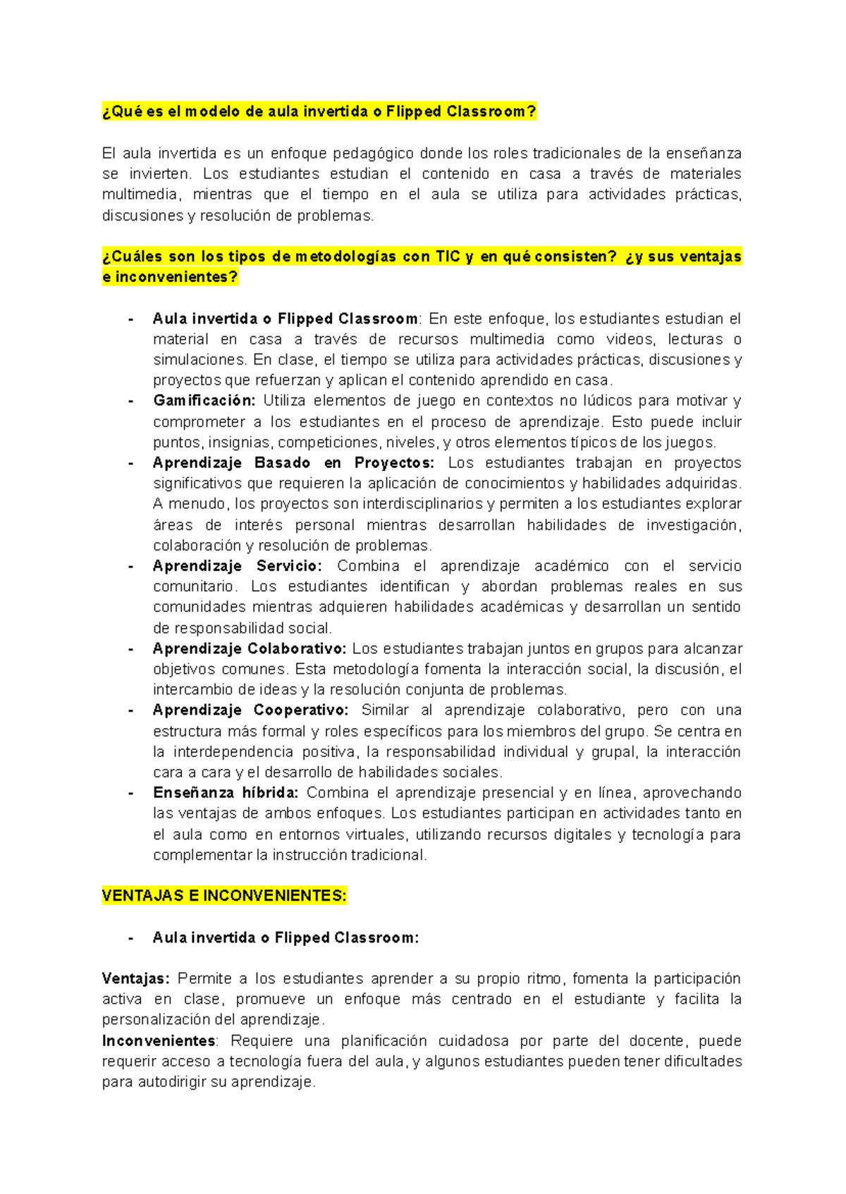 Preguntas 4 - ¿Qué es el modelo de aula invertida o Flipped Classroom ...
