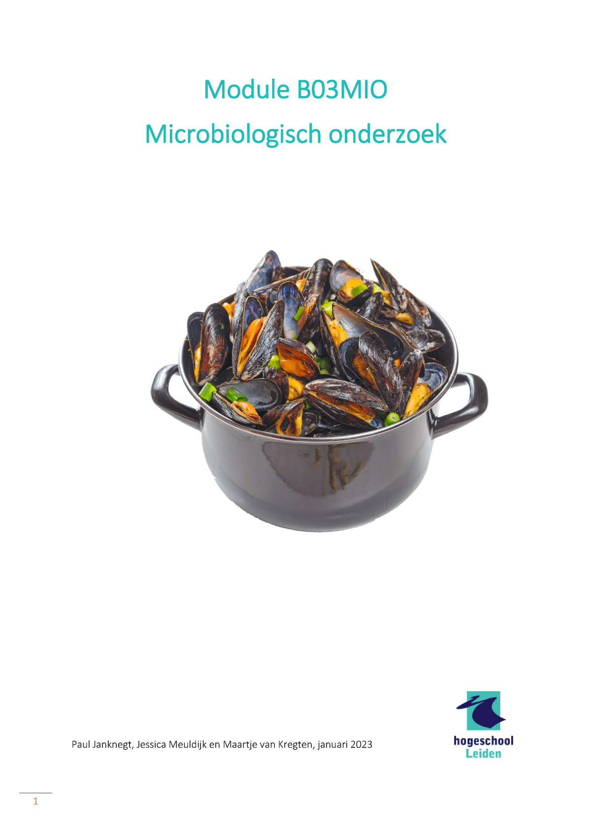 2324 Modulewijzer Student - Module B03MIO Microbiologisch Onderzoek ...