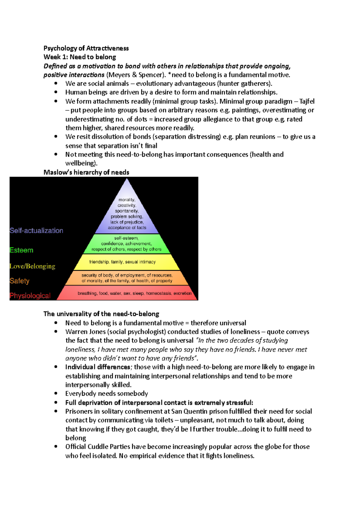 PSYC1014 Psychology of attractiveness - Psychology of Attractiveness ...