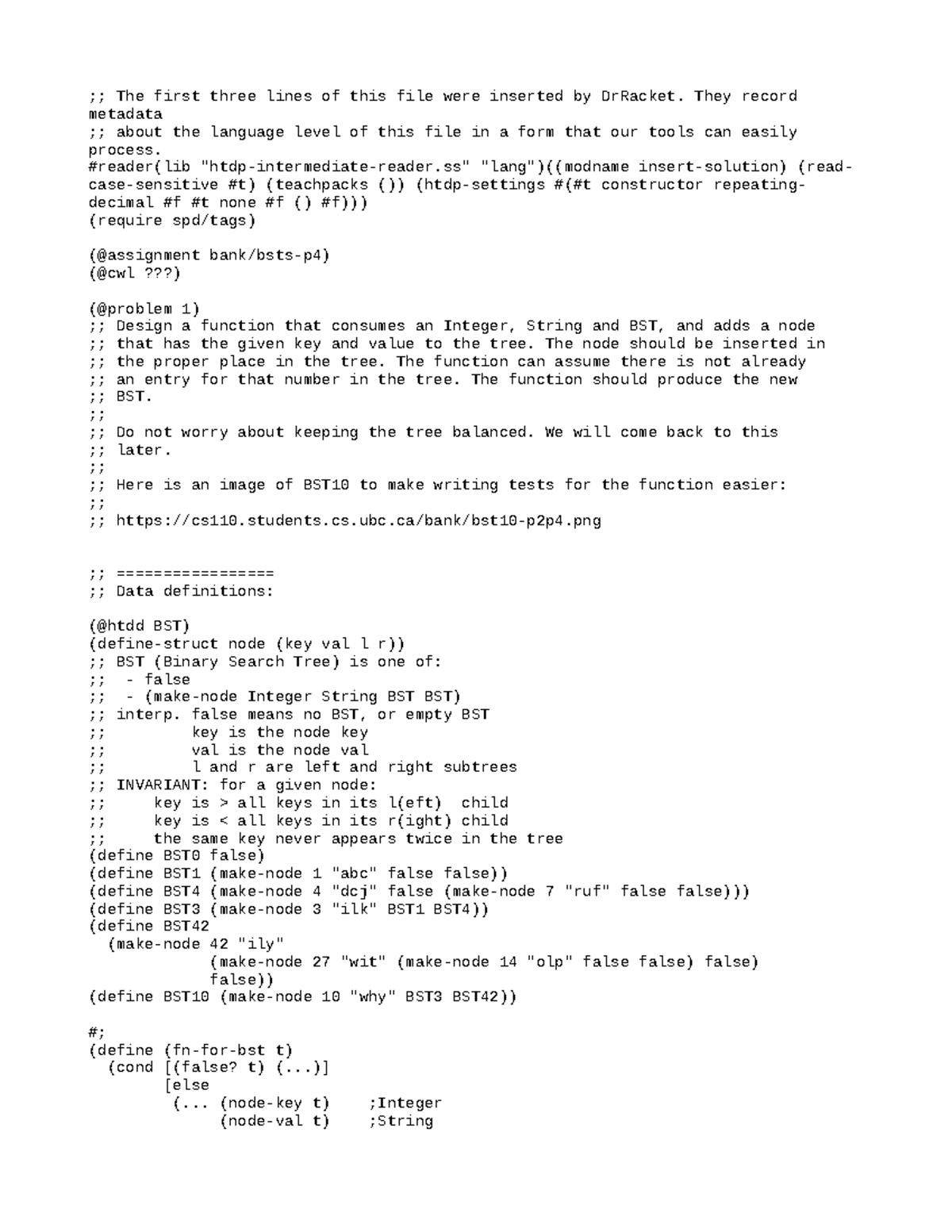 Insert-solution - Module 8a practice problem solutions - ;; The first ...
