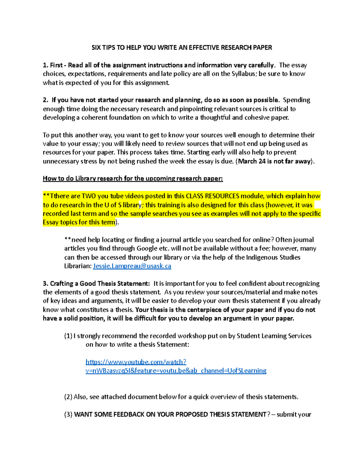 SIX TIPS TO HELP YOU Write AN Effective Research Paper - SIX TIPS TO ...