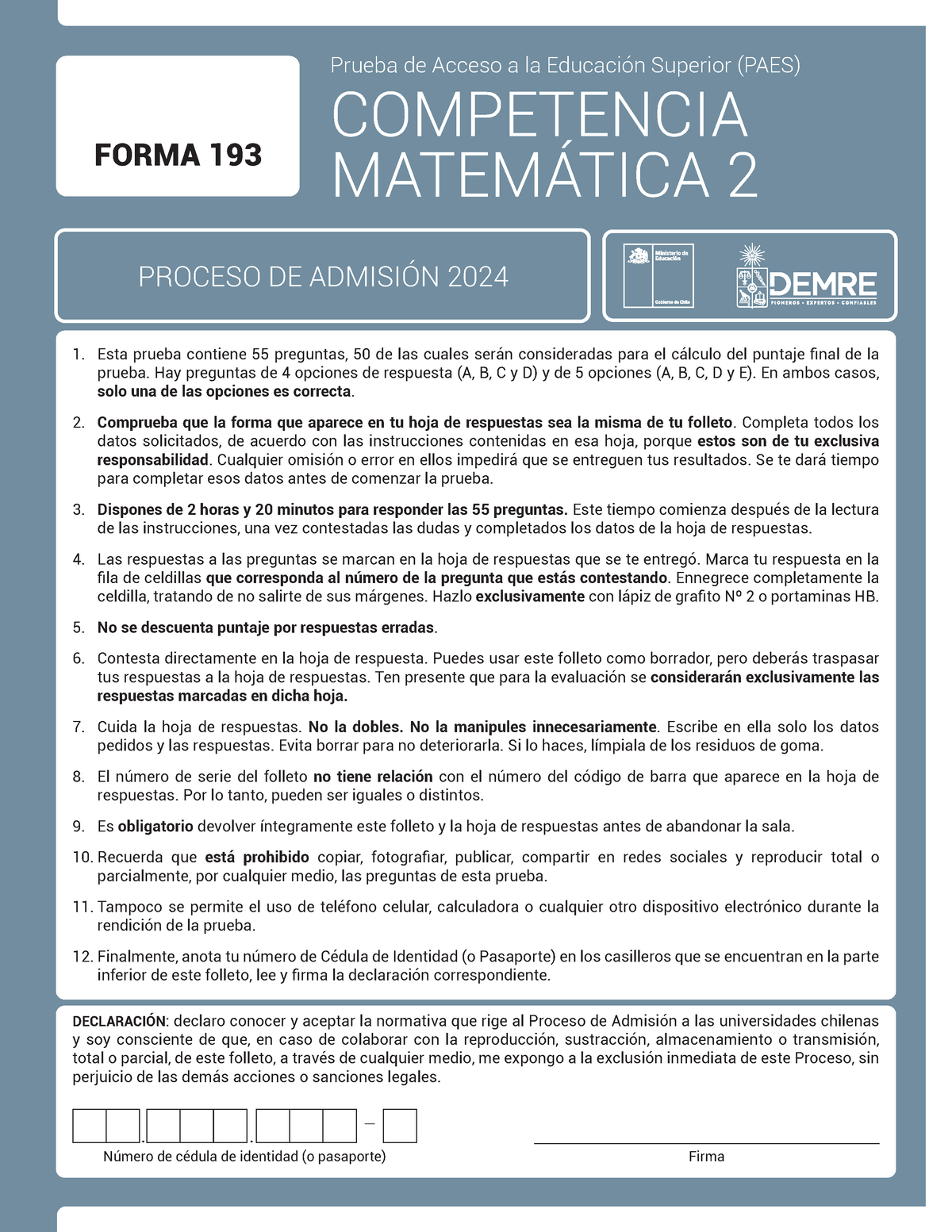 2024 23 11 27 Paes Regular Oficial Matematica 2 P2024 - Esta Prueba ...