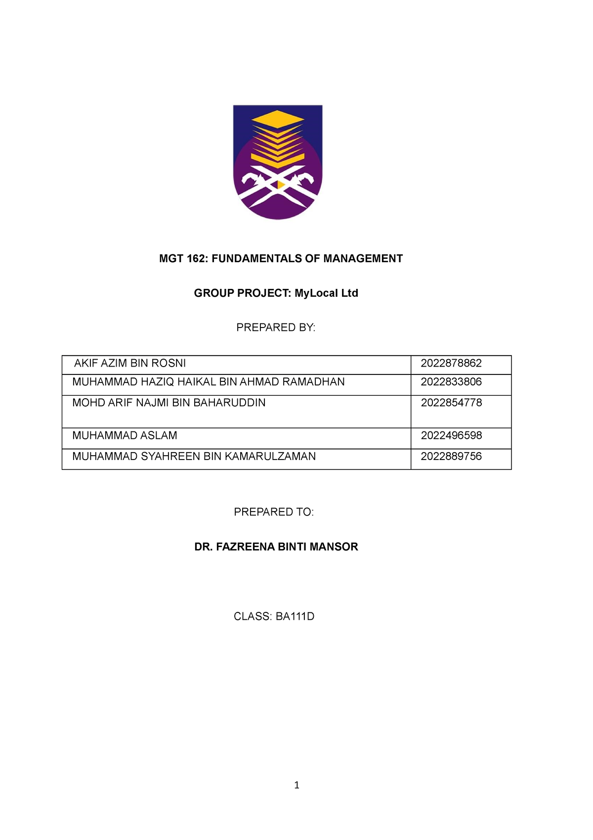 contoh assignment mgt162 group