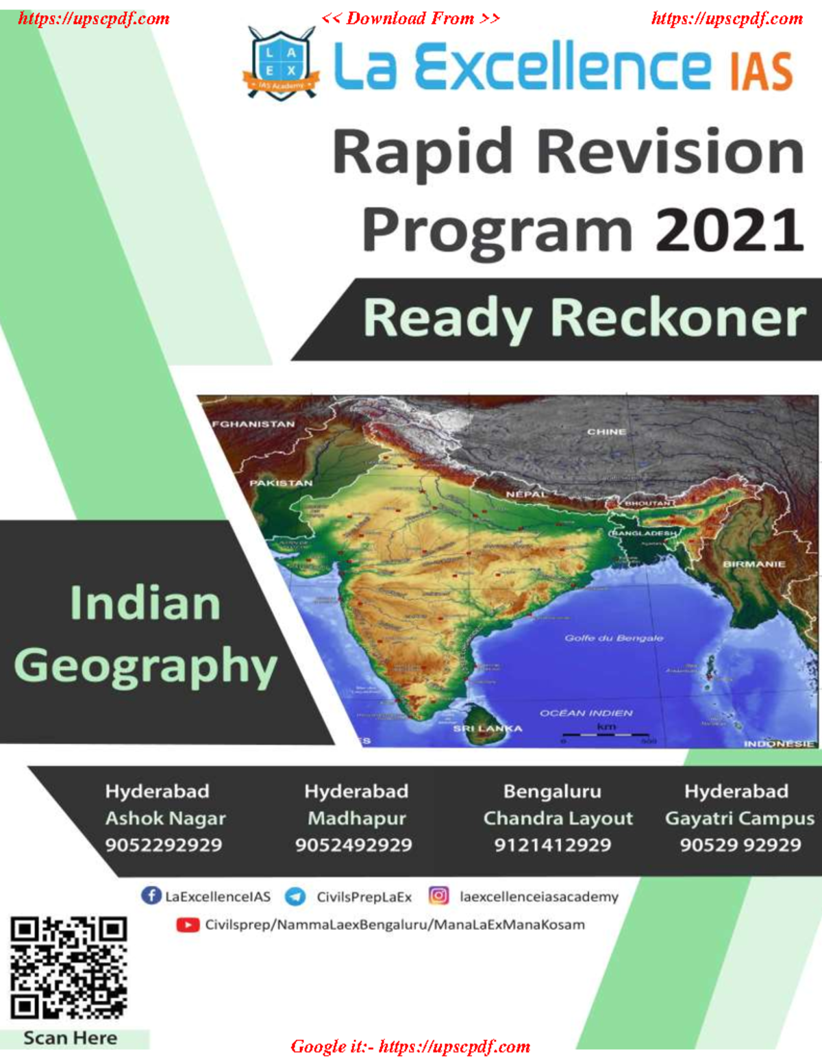LA EX RRP 2021 Indian Geography Sl No Topic Pg No Geographical Extent